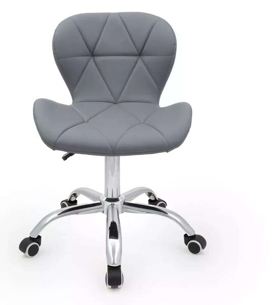LuxuryForm DESIGN Stolička LIVIO na striebornej podstave s kolieskami - šedá