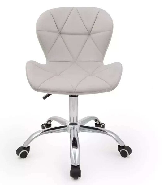 LuxuryForm DESIGN Stolička LIVIO VELUR na striebornej podstave s kolieskami - svetlo šedá
