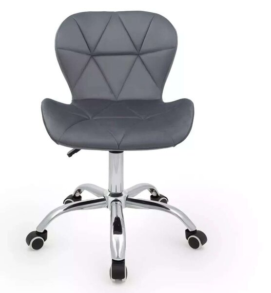 LuxuryForm DESIGN Stolička LIVIO VELUR na striebornej podstave s kolieskami - tmavo šedá
