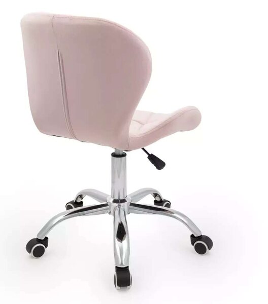 LuxuryForm DESIGN Stolička LIVIO VELUR na striebornej podstave s kolieskami - ružová