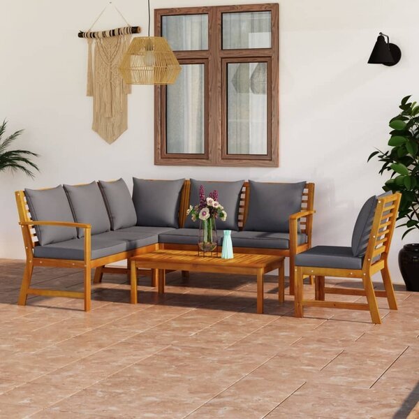 Maison Exclusive – 5-dielna záhradná súprava s poduškami z masívneho dreva akácie