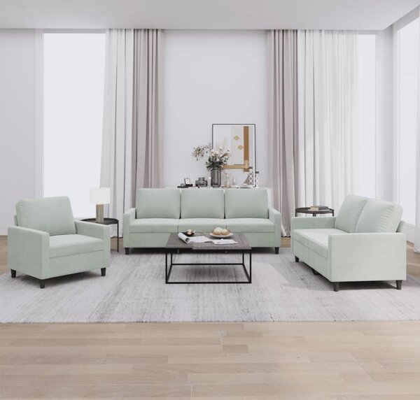 Maison Exclusive – 3-dielna sedacia súprava s vankúšmi, svetlosivý zamat