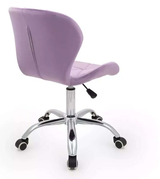 LuxuryForm DESIGN Stolička LIVIO VELUR na striebornej podstave s kolieskami - levanduľa