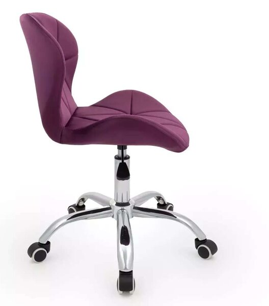 LuxuryForm DESIGN Stolička LIVIO VELUR na striebornej podstave s kolieskami - fuchsie