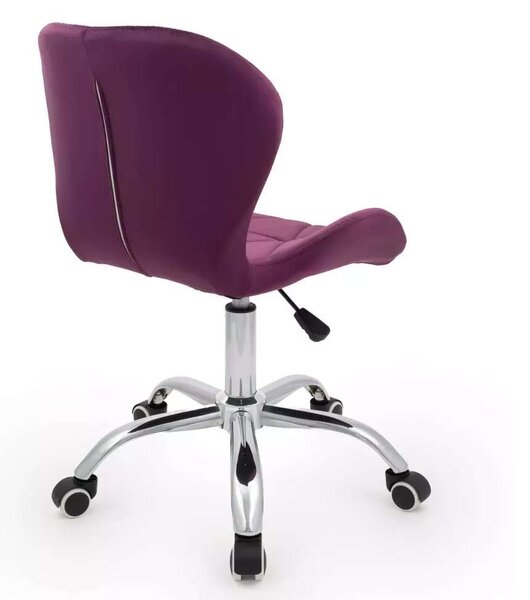 LuxuryForm DESIGN Stolička LIVIO VELUR na striebornej podstave s kolieskami - fuchsie