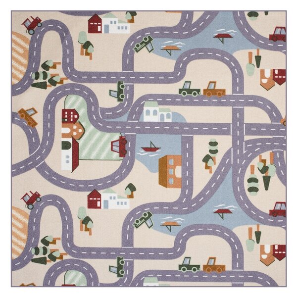 Vopi, Detský kusový koberec Scanroad 39 štvorec, 60x60, viacfarebná, detská izba