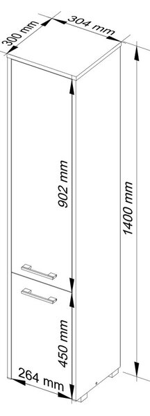 Ak furniture Kúpeľňová skrinka Fin I 30 cm venge