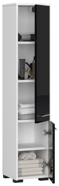 Ak furniture Kúpeľňová skrinka Fin I 30 cm biela/čierna lesk