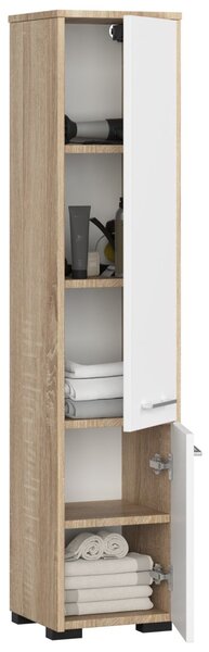 Ak furniture Kúpeľňová skrinka Fin I 30 cm sonoma/biela