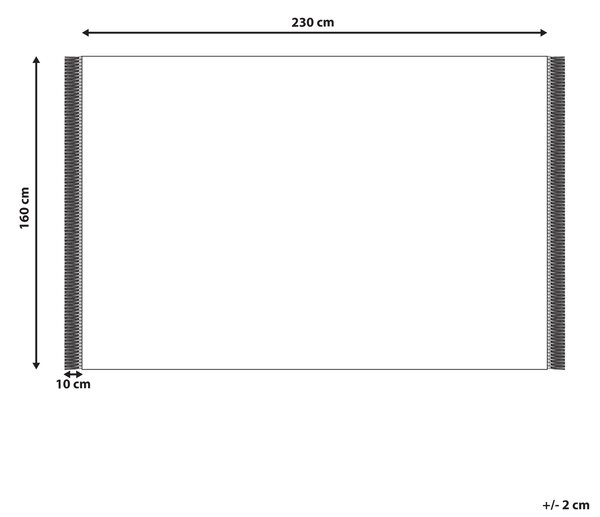 Koberec béžový a čierny bavlnený 160 x 230 cm geometrický vzor všívaný obdĺžnikový obývacia izba