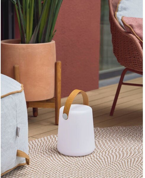 Bielo-hnedá vonkajšia lampa Kave Home Dialma