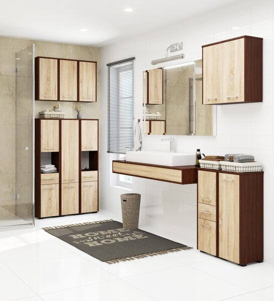 Ak furniture Kúpeľňová skrinka Fin I 30 cm venge/sonoma