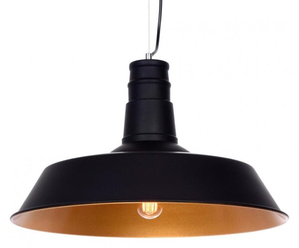 Dekoori - Loftová industriálna závesná lampa SAGGI, čierne kovové svietidlo, DEKORIKO