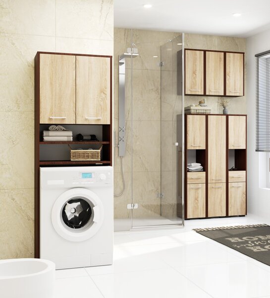 Ak furniture Kúpeľňová skrinka nad práčkou Fin wenge/sonoma