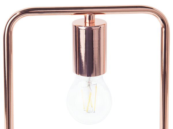 Stolná lampa kovová v medenej farbe stojan v betónovom vzhľade industriálna