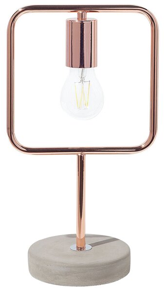 Stolná lampa kovová v medenej farbe stojan v betónovom vzhľade industriálna