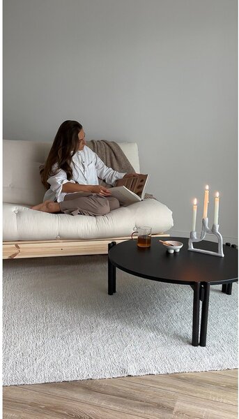 Čierny okrúhly konferenčný stolík z borovicového dreva ø 80 cm Sticks – Karup Design