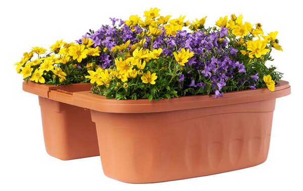 BAMA Závesný kvetináč na zábradlie KLUNIA, farba terracotta Množstvo: 1 ks, Rozměry: 40 cm