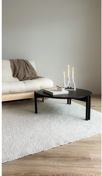 Čierny okrúhly konferenčný stolík z borovicového dreva ø 80 cm Sticks – Karup Design