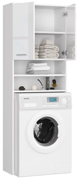 Ak furniture Kúpeľňová skrinka nad práčku Fín biela lesk
