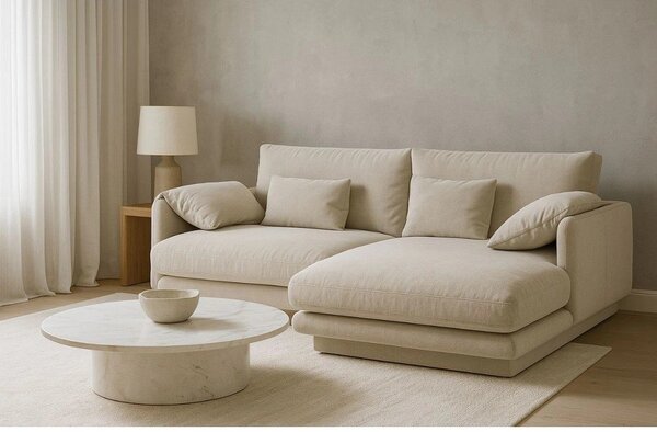 Béžová rohová pohovka (pravý roh) Torino – Micadoni Home