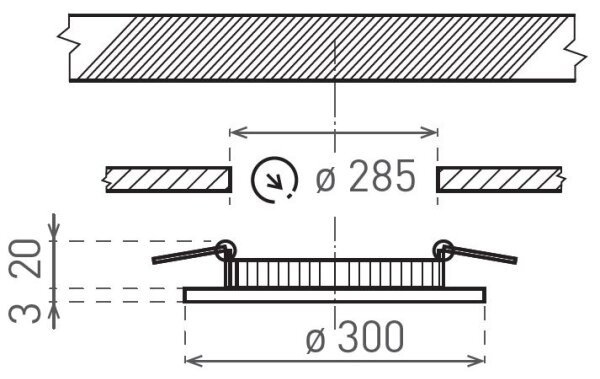 LED Podhľadové svietidlo VEGA LED/24W/230V 2900/3900/5800K pr. 30 cm biela