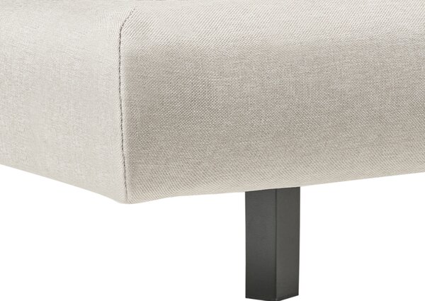 Posteľ béžová látkové čalúnenie prešívané čelo lamelový rošt 180 x 200 cm kovové nohy moderný štýl spálňa