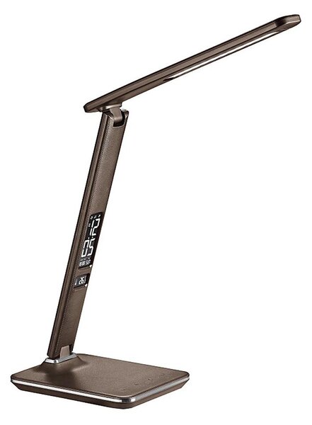 Solight WO45-H - LED stolná lampa s displejom LED/9W/230V hnedá
