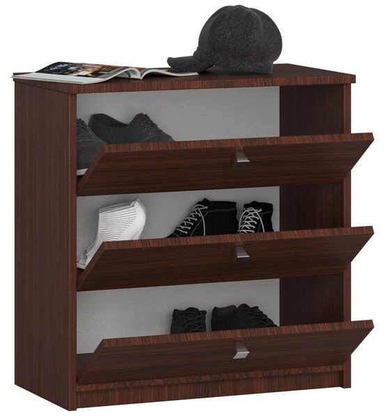 Ak furniture Skriňa na topánky Mini 60 cm - 3 dvierka wenge