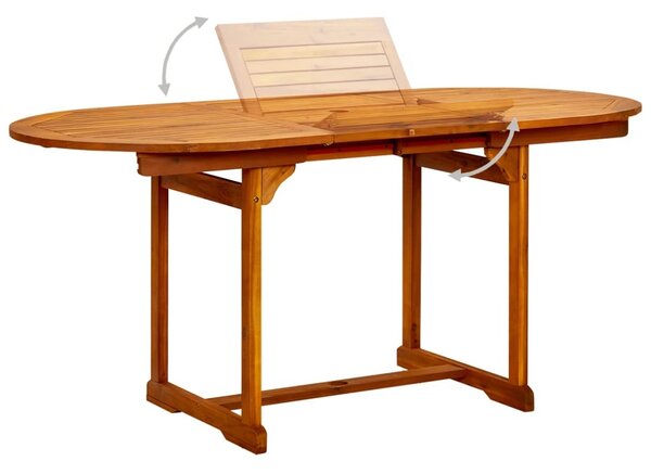 Maison Exclusive - Záhradný jedálenský stôl (120-170)x80x75 cm masívne akáciové drevo