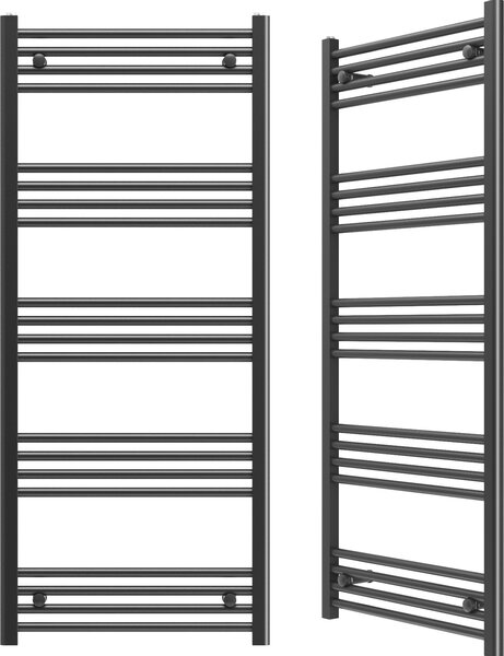 Granitan | Kúpeľňový radiátor Breno - 60x140 cm - čierny - moderný dizajn - ohrievač uterákov