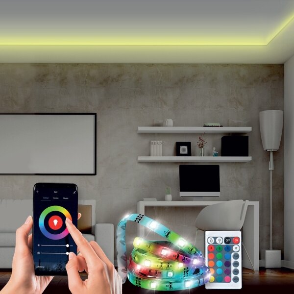 Solight WM57 - LED RGB Stmievateľný pásik LED/20W/230V 5m IP65 Tuya + DO