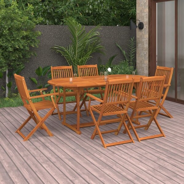 Maison Exclusive - 7-dielna záhradná jedálenská súprava 180x90x75cm masívna akácia