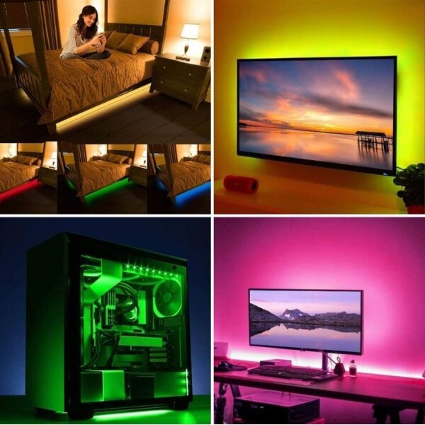 Solight WM58 - LED RGB Pásik pre TV LED/6W/5V Wi-Fi Tuya + diaľkové ovládanie 0,5m