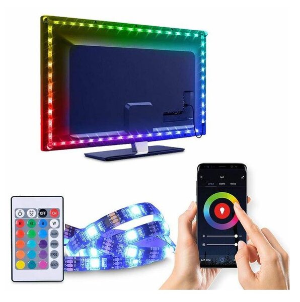 Solight WM58 - LED RGB Pásik pre TV LED/6W/5V Wi-Fi Tuya + diaľkové ovládanie 0,5m