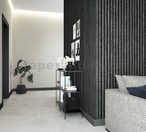 Vliesové tapety na stenu Botanica 33961, rozmer 10,05 m x 0,53 m, obkladové panely dub sivo-čierny, MARBURG