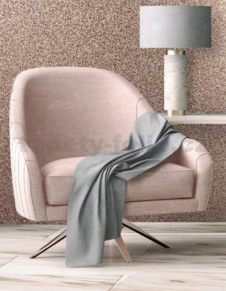 Vliesové tapety na stenu Loft M41505, rozmer 10,05 m x 0,53 m, metalický glitter v odtieni ružového zlata, UGÉPA