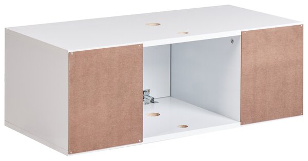 Nástenná kúpeľňová skrinka biela MDP 80 x 40 cm s 2 policami s vopred pripravenými otvormi moderný štýl kúpeľňa