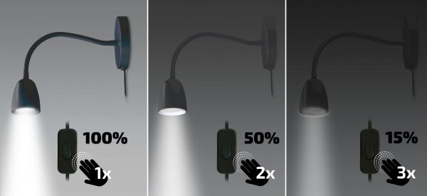 Brilagi - LED Stmievateľná nástenná lampička LED/4W/230V čierna