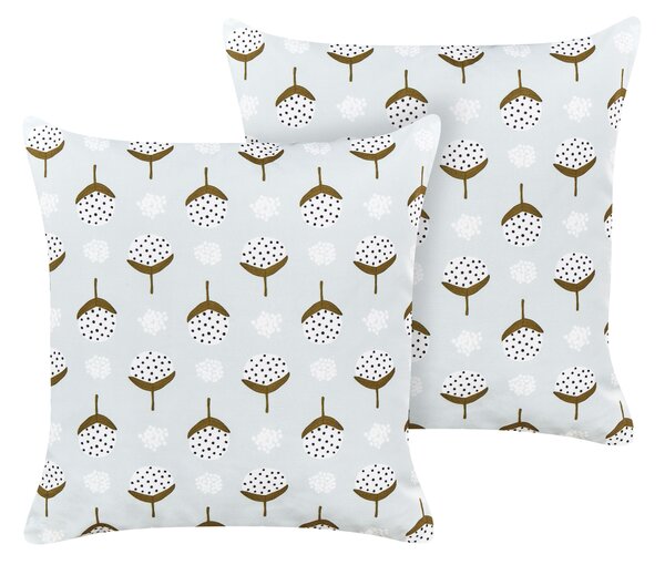 Sada 2 vonkajších vankúšov svetlozelená polyester 45 x 45 cm štvorcová geometrická potlač záhrada terasa