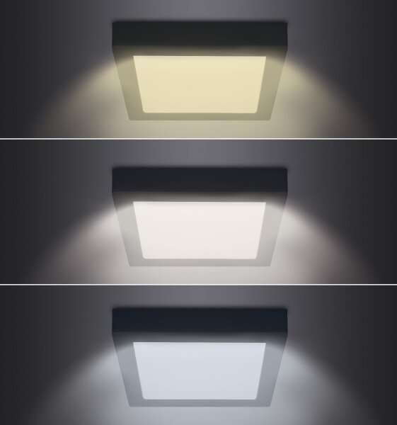 Solight WD175-B- LED Stropné svietidlo LED/24W/230V 3000/4000/6000K čierna hranatý