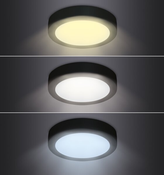 Solight WD172-B - LED Stropné svietidlo LED/18W/230V 3000/4000/6000K čierna okrúhly