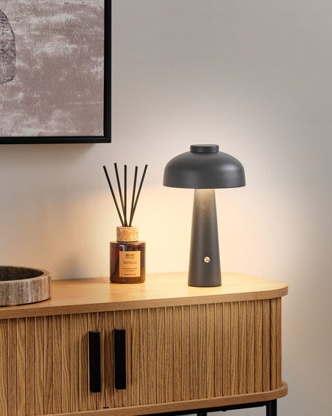 Stolná LED lampa čierna bezdrôtová železná s tienidlom do interiéru moderné osvetlenie