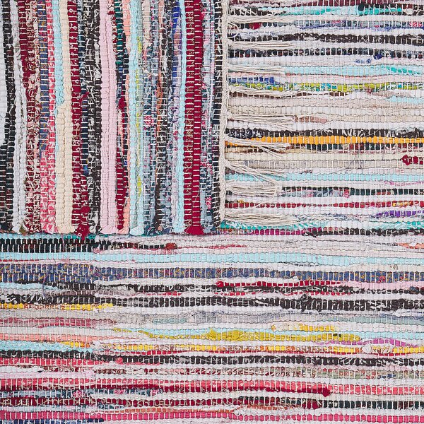 Koberec viacfarebný pásikavý bavlna 140 x 200 cm obdĺžnikový ručne tkaný moderný štýl obývačka spálňa