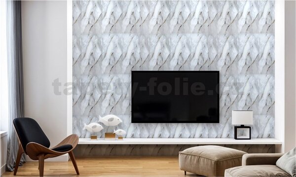 Samolepiace panely na stenu YP-156, cena za kus, rozmer 100 cm x 60 cm, mramor sivo-čierny, IMPOL TRADE
