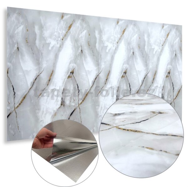 Samolepiace panely na stenu YP-156, cena za kus, rozmer 100 cm x 60 cm, mramor sivo-čierny, IMPOL TRADE