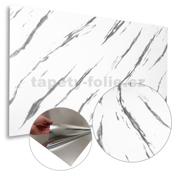 Samolepiace panely na stenu YP-137, cena za kus, rozmer 100 cm x 60 cm, mramor sivý, IMPOL TRADE