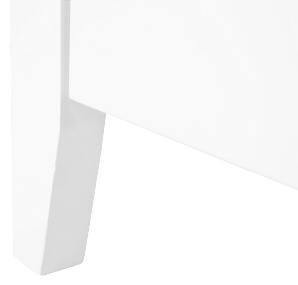 Komoda biela MDF doska drevo 50 x 136 x 49 cm rustikálny elegantný moderný multifunkčný 3 zásuvky 1 oddiel obývačka