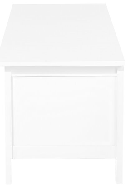 Komoda biela MDF doska drevo 50 x 136 x 49 cm rustikálny elegantný moderný multifunkčný 3 zásuvky 1 oddiel obývačka
