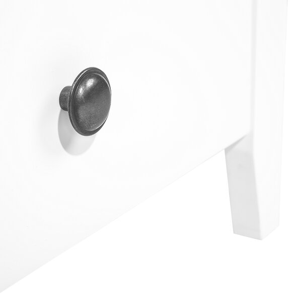 Komoda biela MDF doska drevo 50 x 136 x 49 cm rustikálny elegantný moderný multifunkčný 3 zásuvky 1 oddiel obývačka